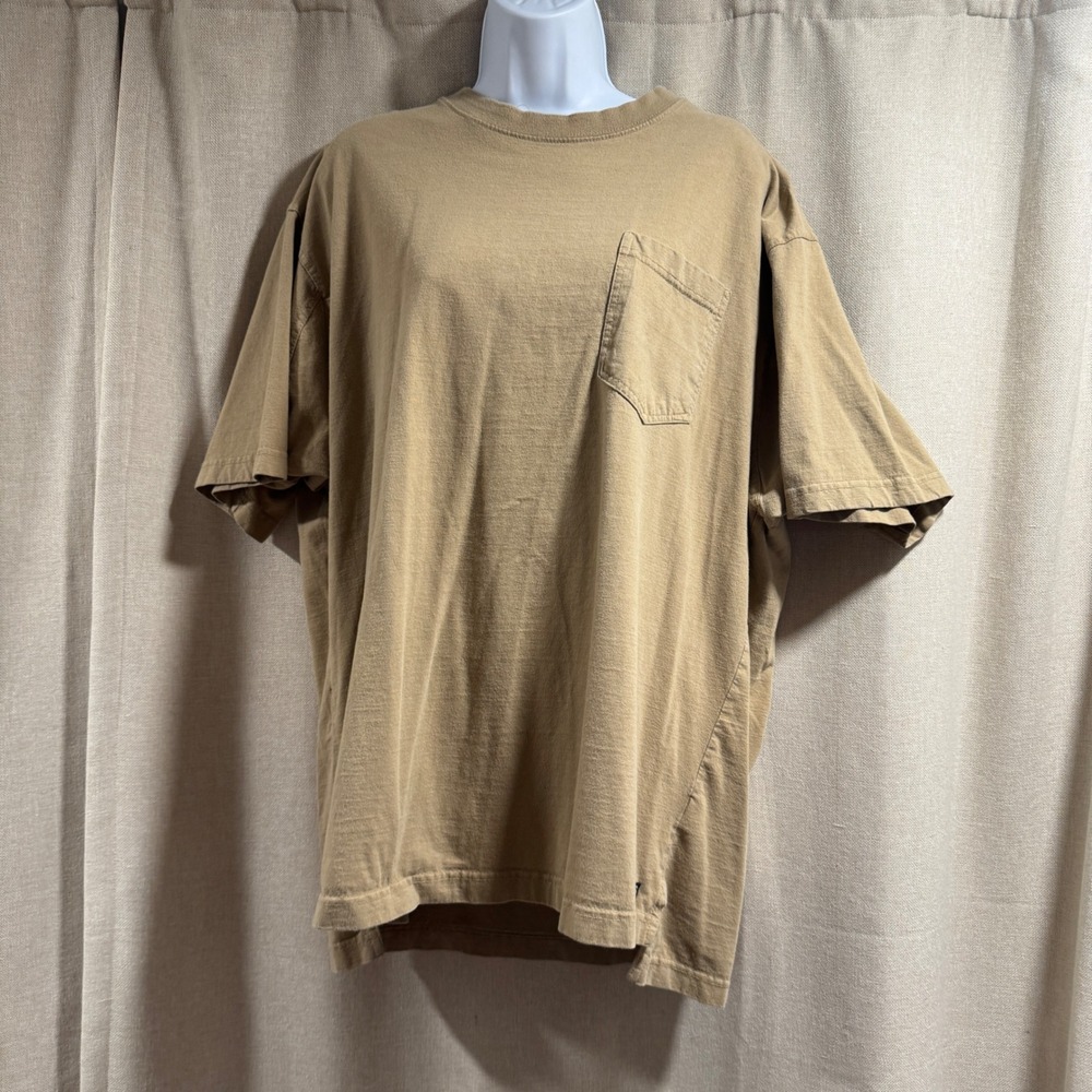 Smith's Workwear Men's XL Khaki Brown Cotton Pocket‎ T-Shirt Basic